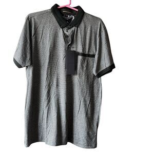 Eighth Avenue New York Mens Short Sleeve Button Polo Shirt Sz Medium Golf NWT